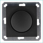 Светорегулятор поворотно-нажимной (диммер) LED 30-400Вт 1gang 2way механизм антрацит Jasmart G4012B