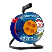 Удлинитель на катушке 4х20м с заземл. 10А IP20 2.2кВт ПВС 3х1 DOMTOK 2441