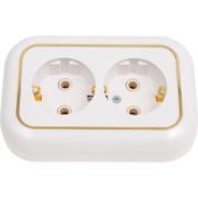 Розетка 2-м СП Валентина РС16-830 16А IP20 с заземл. бел./зол. Кунцево 5448