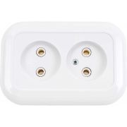Розетка 2-м СП Валентина РС10-393 10А IP20 бел. Кунцево 5449