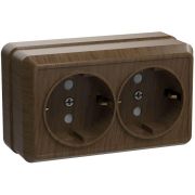 Розетка 2-м ОП Октава РС22-3-ОД 16А IP20 с заземл. дуб GENERICA ERO21-K04-16-DC