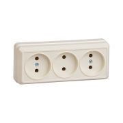 Розетка 3-м ОП Октава 10А IP20 без заземл. крем. GENERICA ERO30-K33-10-DC