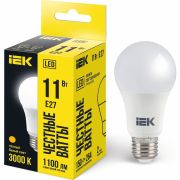 Лампа светодиодная A60 11Вт грушевидная 3000К тепл. бел. E27 990лм 230-240В IEK LLE-A60-11-230-30-E27