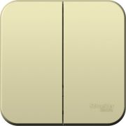 Выключатель 2-кл. ОП Blanca 10А IP20 (сх. 5) 250В с изолир. пластиной беж. SE BLNVA105017