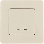 Выключатель 2-кл. Inspiria 10А IP20 250В 10AX с подсветкой/индикацией механизм сл. кость IEK 673631